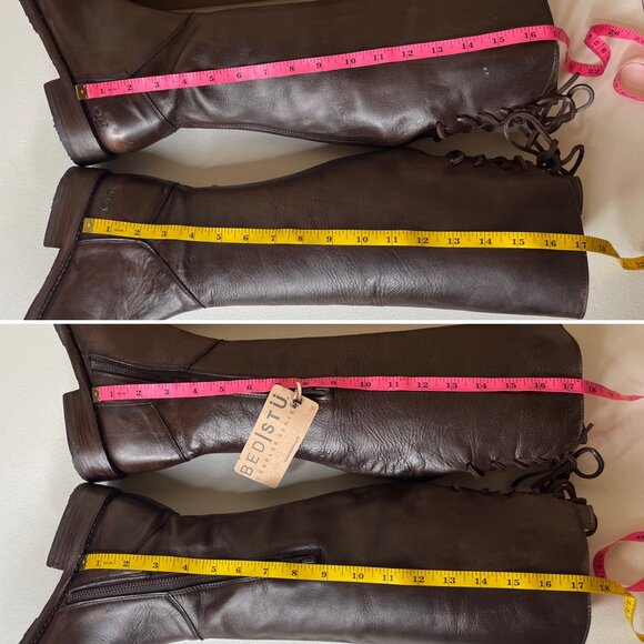 BED STU Manchester Distressed Brown Leather Tall Riding Boots BEDSTU Size 7 - Picture 11 of 16